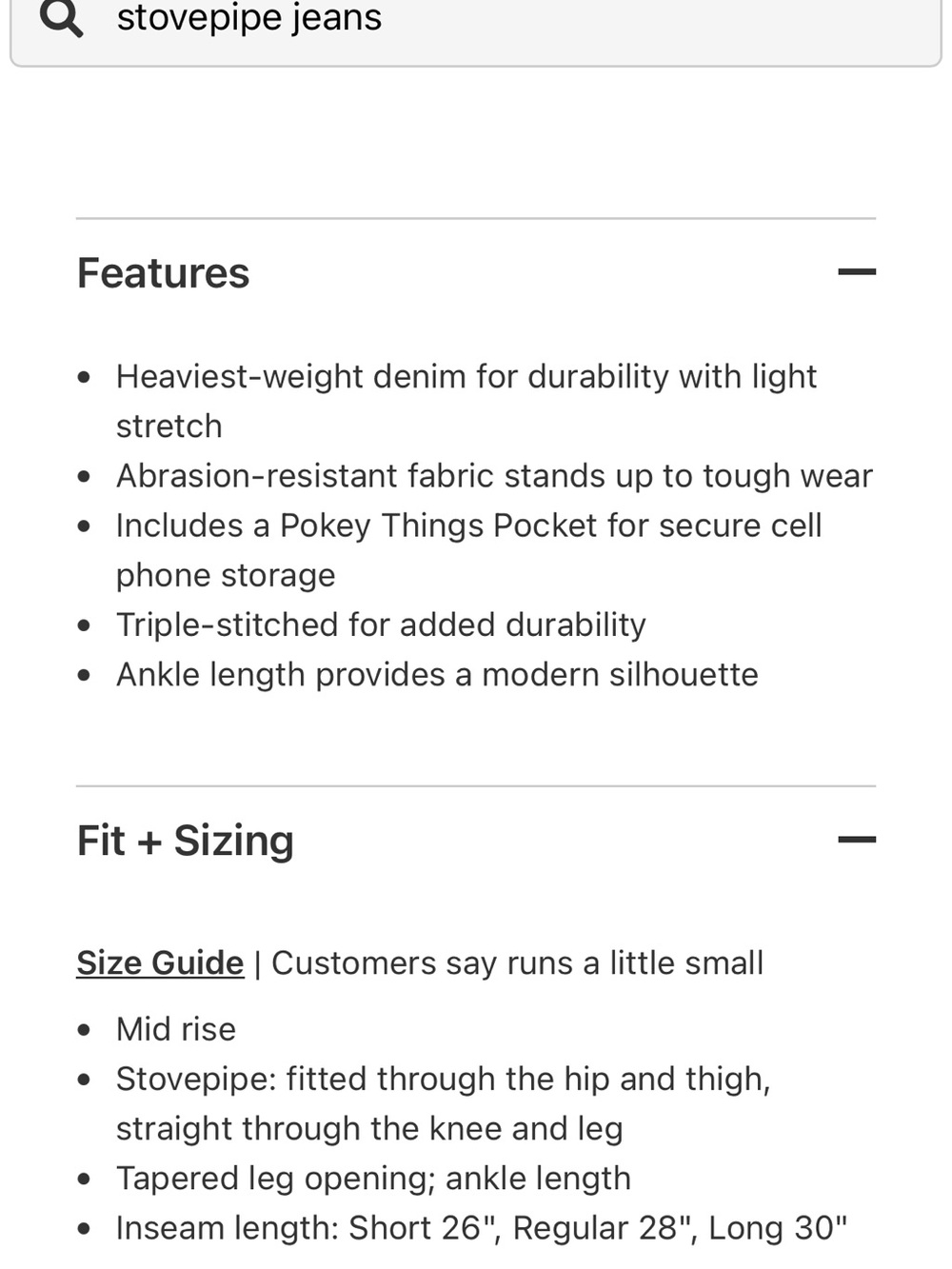 Duluth Trading Co Stovepipe Jeans - Picture 7 of 7